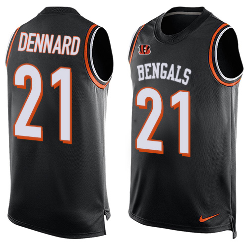 Men's Limited Darqueze Dennard Nike Jersey Black - #21 Player Name & Number Tank Top NFL Cincinnati Bengals